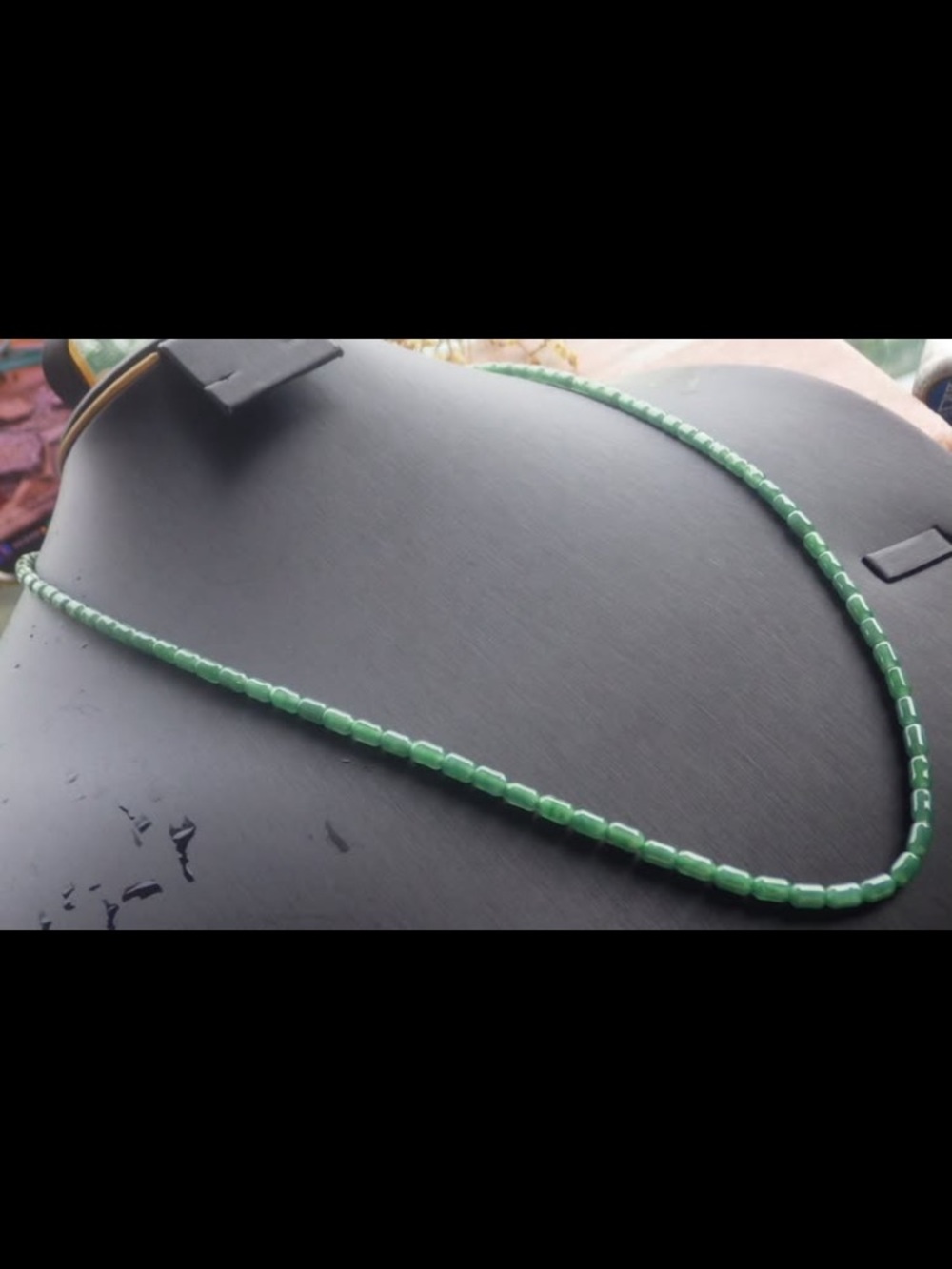 Certificate jadeite jade stunning rectangle necklace 24inches